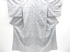 アンティーク　変わり縞織り出し手織り紬着物